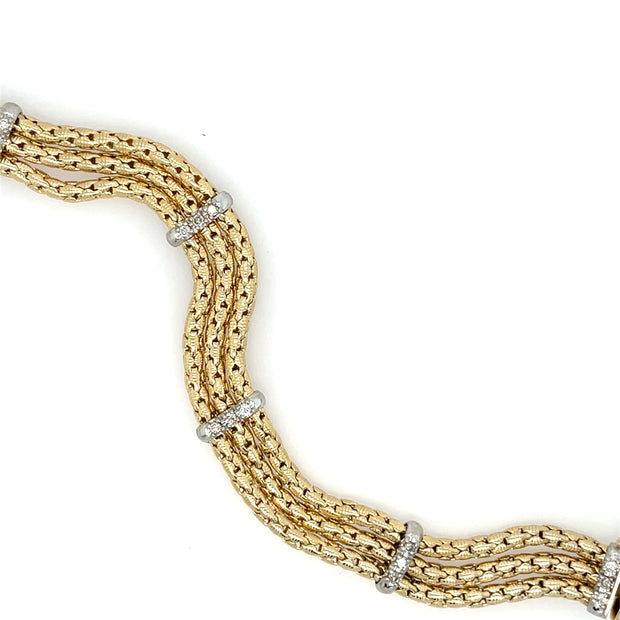 Diamond Two Tone 14K Gold Estate Bracelet