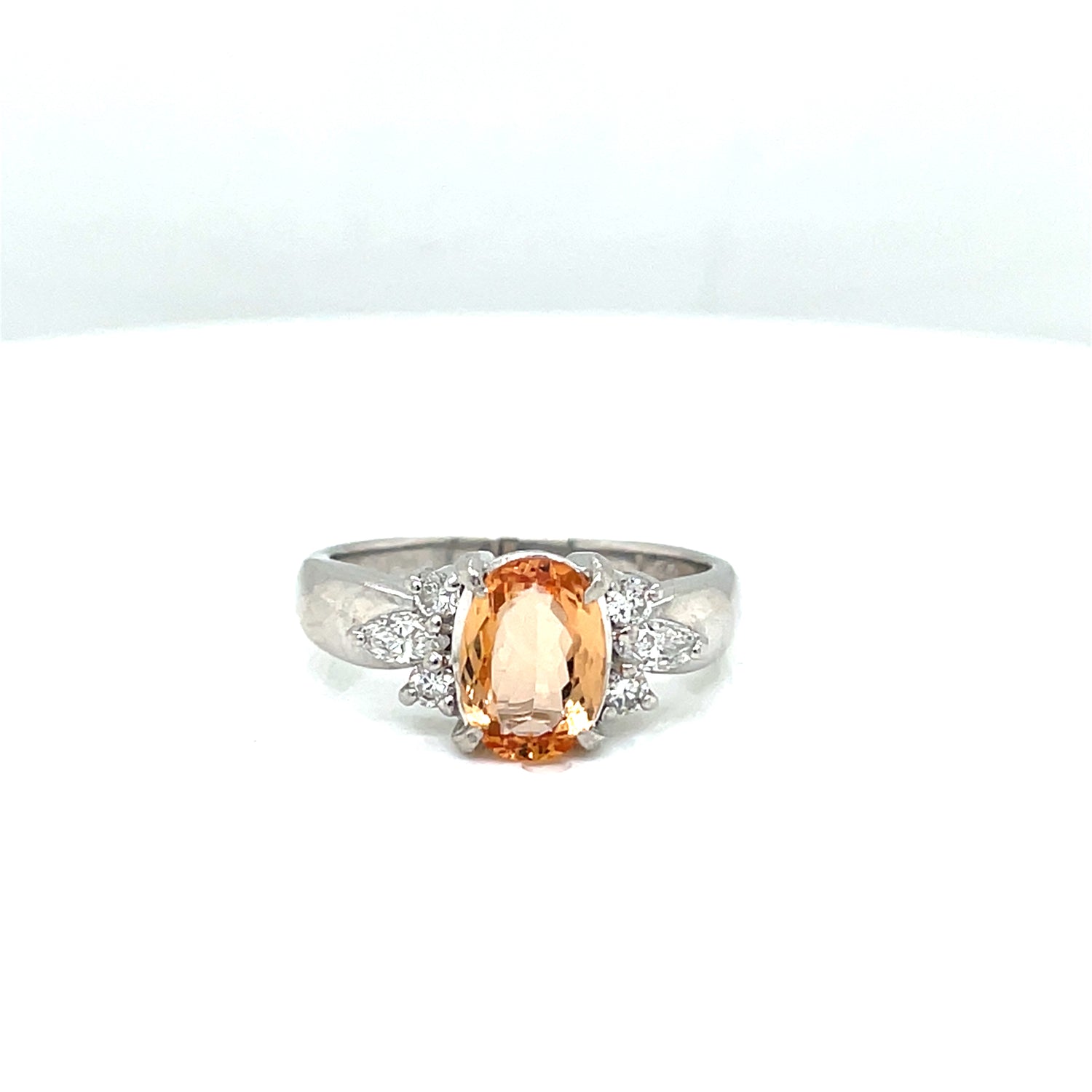 Imperial Topaz & Diamond Platinum Ring