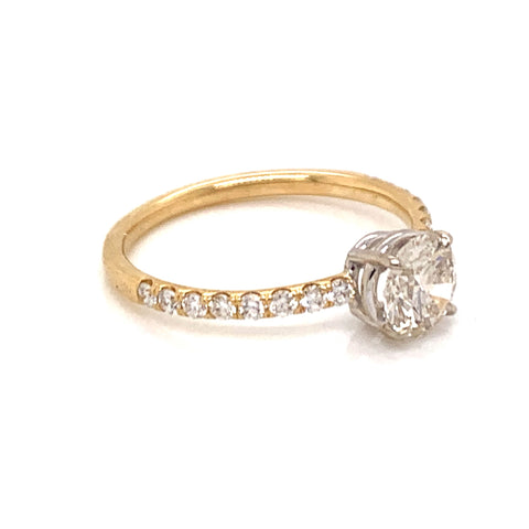18 Karat Yellow Gold Diamond Semi-Mount Engagement Ring
