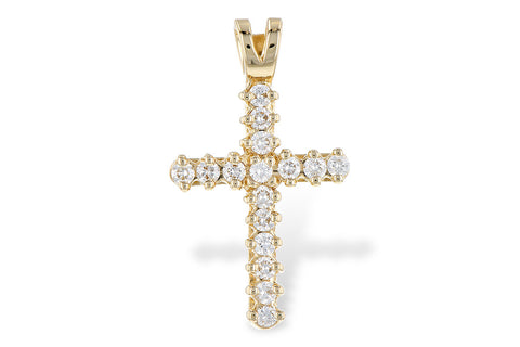 14 Karat Gold Diamond Cross Pendant