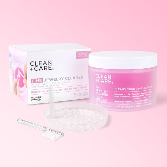 Fine jewelry cleaner kit with dip tray and brush