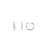 Diamond Huggie Hoop Earrings in 14K White Gold, 0.23 ctw