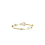 Bezel Diamond Station Stacking Ring in 14K Yellow Gold, 0.13 ctw