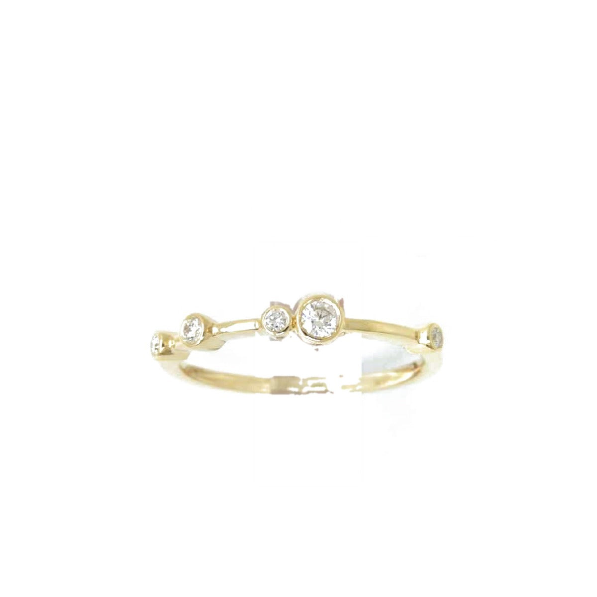 Bezel Diamond Station Stacking Ring in 14K Yellow Gold, 0.13 ctw