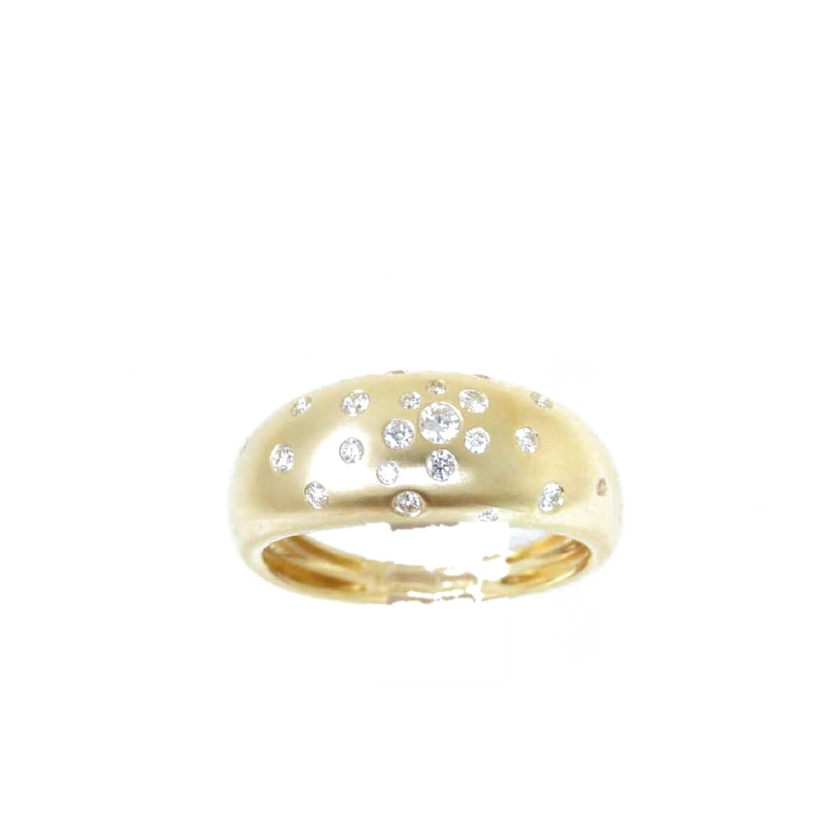 Scattered Diamond Dome Ring in 14K Yellow Gold, 0.20 ctw