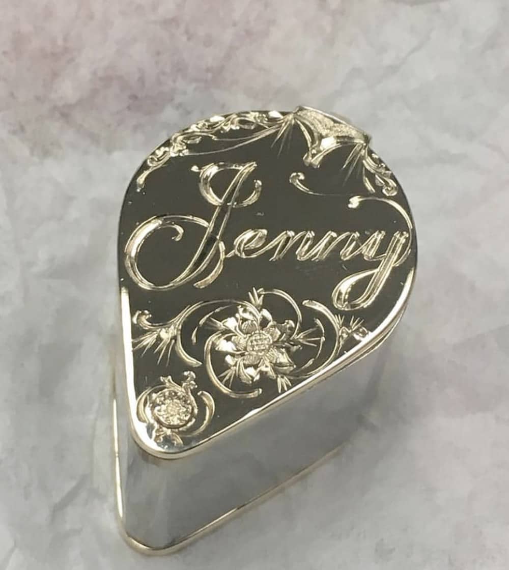 Hand engraving at Huntington Jewelers