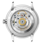 MeisterSinger Lunascope exhibition case back showing the automatic movement