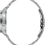 Mühle-Glashütte 29er side profile showing case thickness and stainless steel bracelet