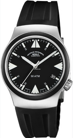 Mühle-Glashütte S.A.R. Mission-Timer TITAN with black dial, ceramic bezel and rubber strap, front view
