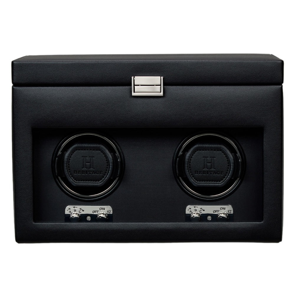 WOLF Heritage Belgrave Double Watch Winder with Storage