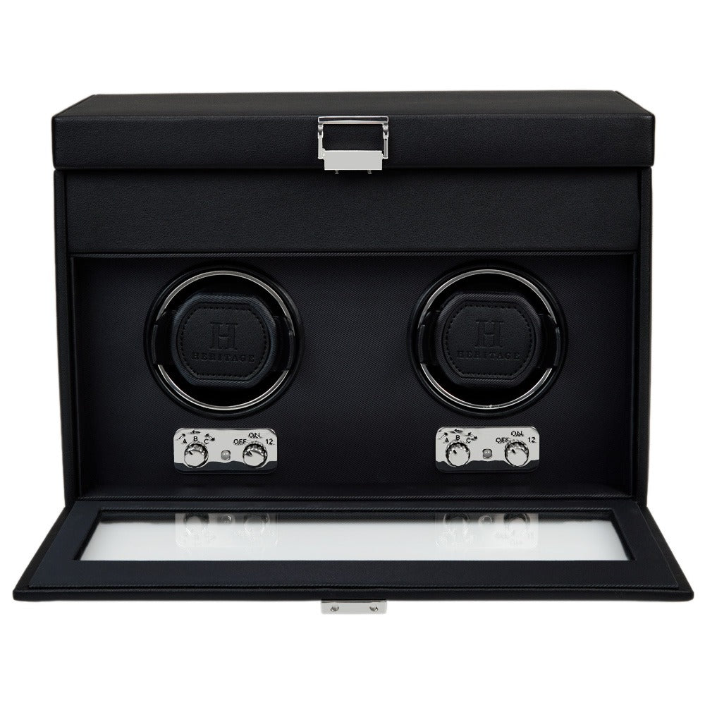 WOLF Heritage Belgrave Double Watch Winder with Storage - view 3