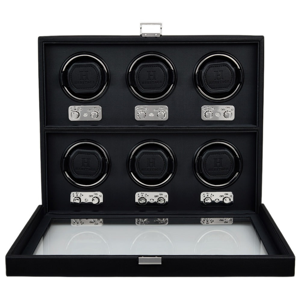 WOLF Heritage Belgrave 6 Piece Watch Winder - view 2