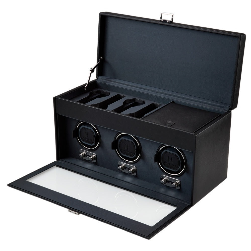 WOLF Heritage Belgrave Triple Watch Winder with Storage - view 4