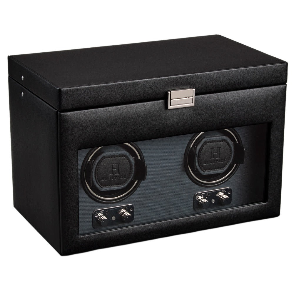 WOLF Heritage Belgrave Double Watch Winder with Storage - view 2