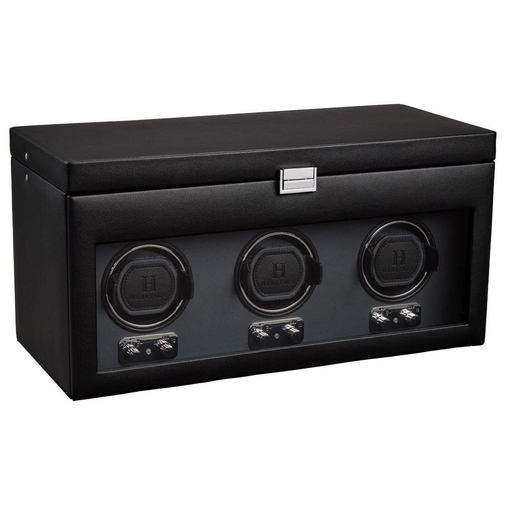 WOLF Heritage Belgrave Triple Watch Winder with Storage - view 2