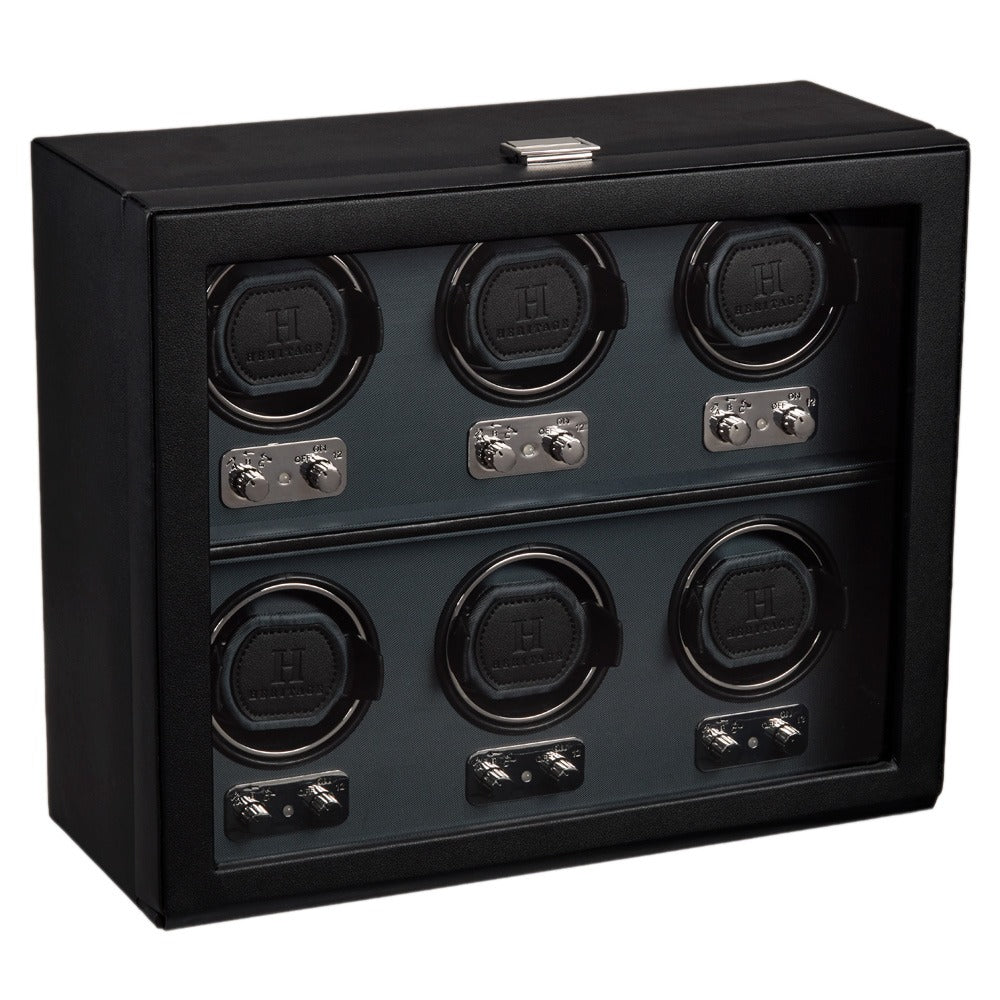 WOLF Heritage Belgrave 6 Piece Watch Winder - view 3