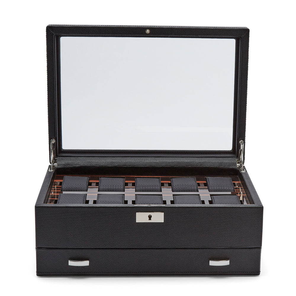 WOLF Macassar 10 Piece Watch Box with Drawer - view 3
