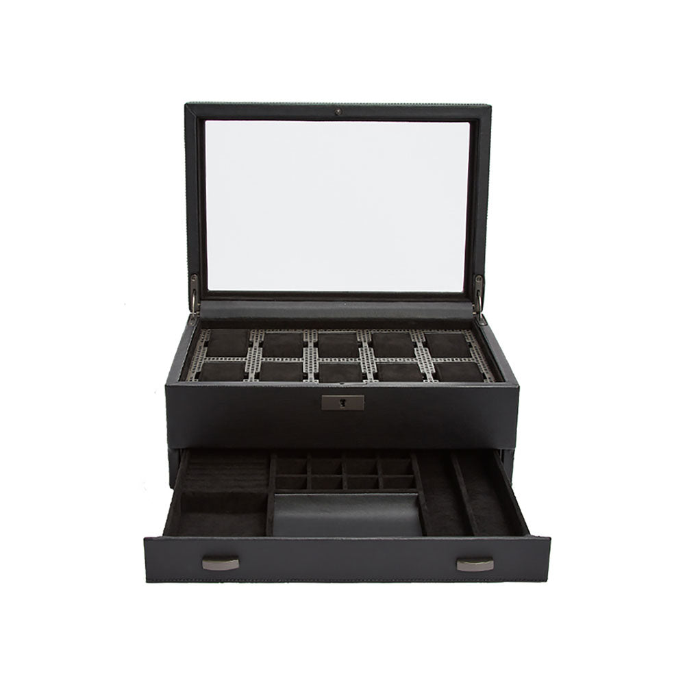 WOLF Axis 10 Piece Watch Box with Drawer - view 3