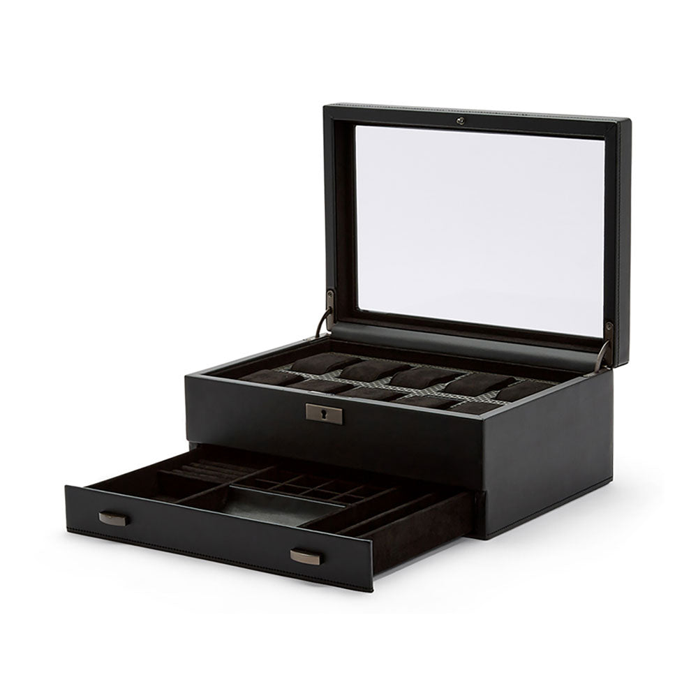 WOLF Axis 10 Piece Watch Box with Drawer - view 4