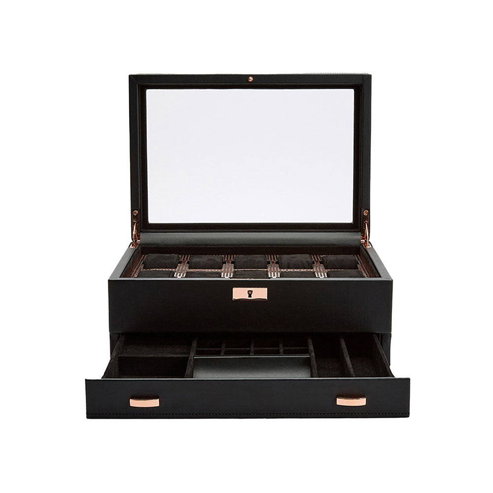 WOLF Axis 10 Piece Watch Box with Drawer - view 7