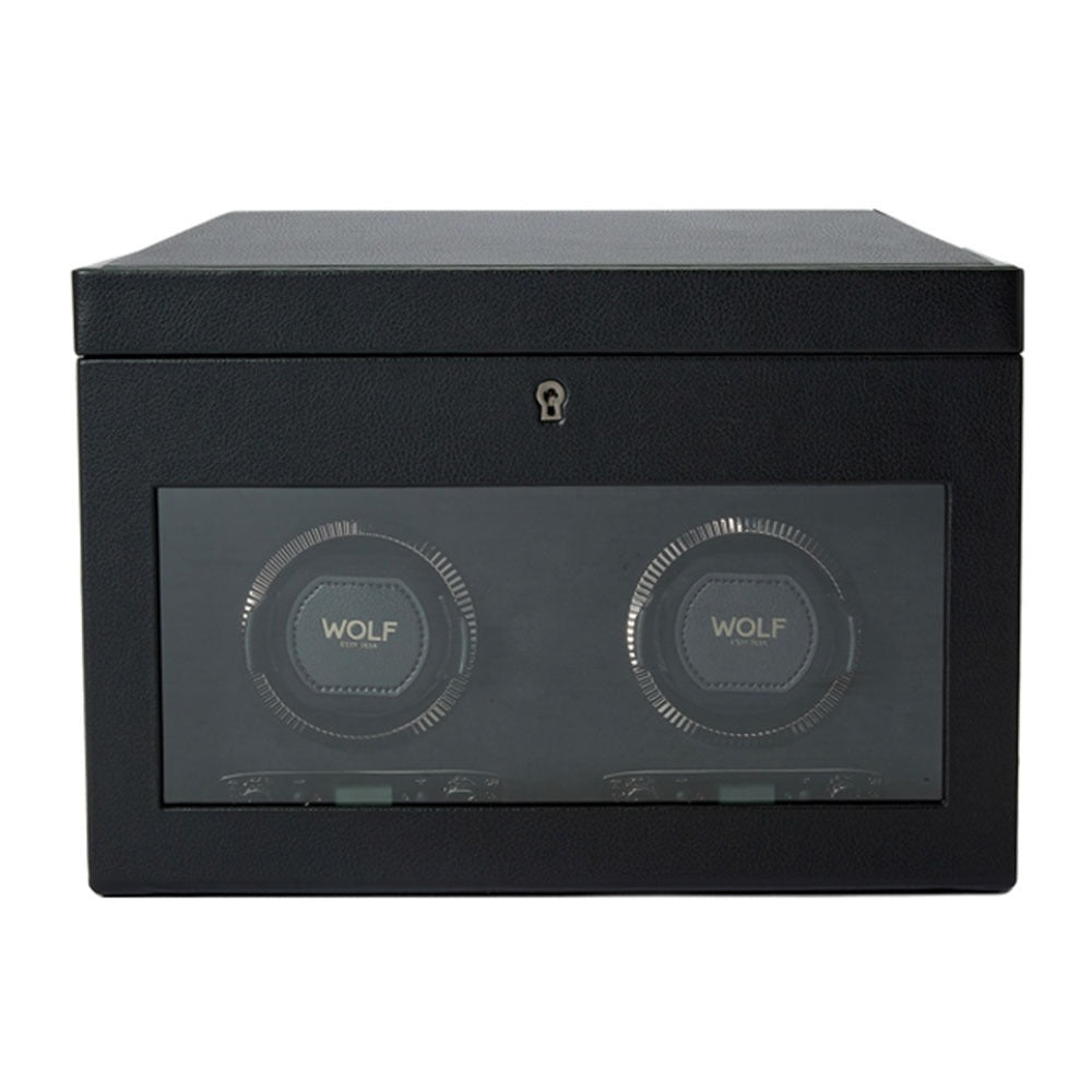 WOLF British Racing Double Watch Winder with Storage