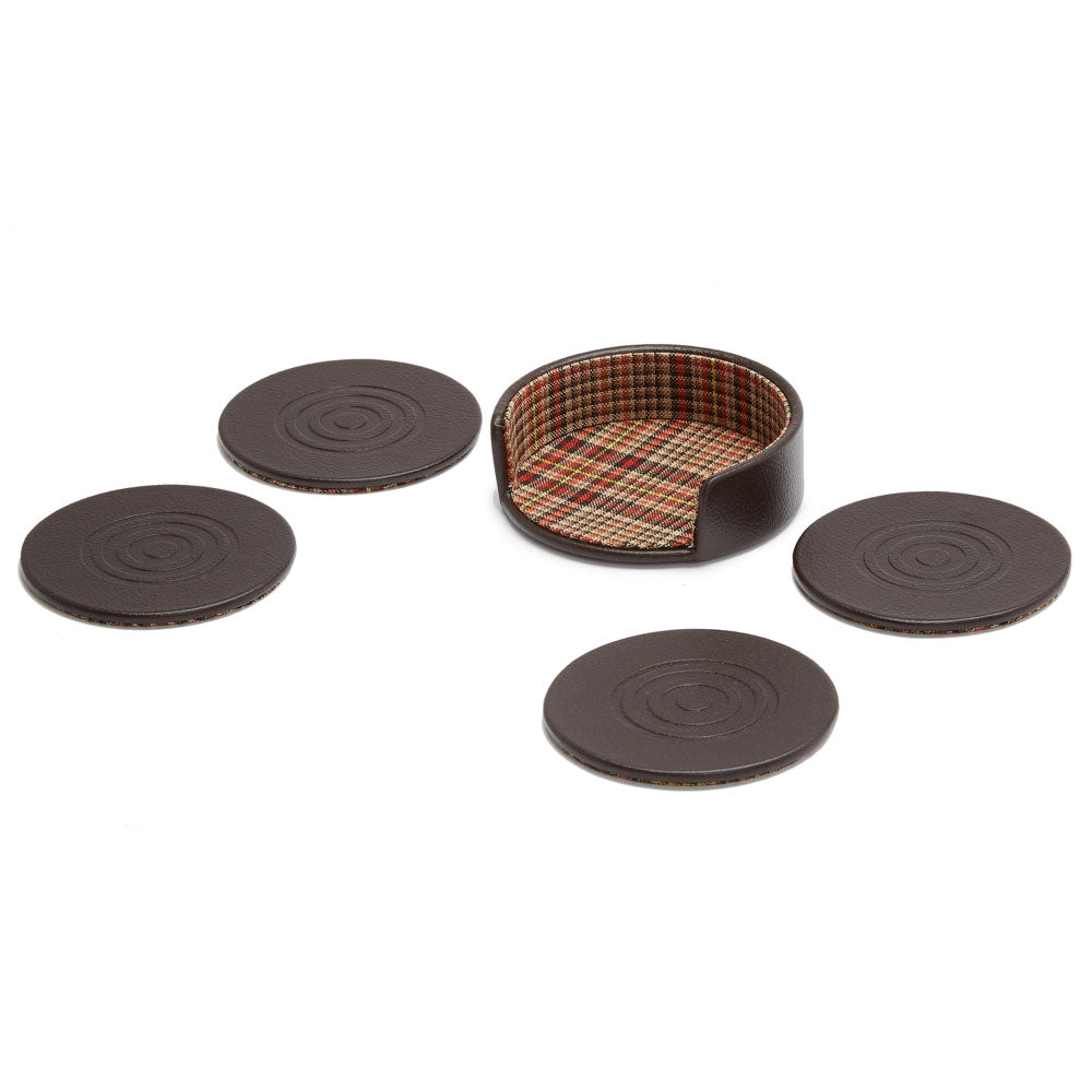 WOLF WM Brown Set of 4 Coasters with Case - view 3
