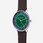Sternglas Hamburg Edition Argo on dark brown leather strap, front view